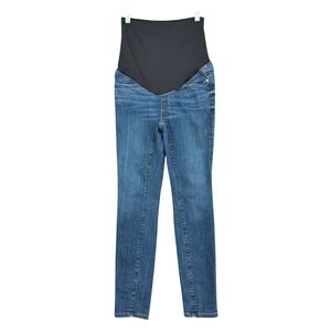 LOFT Maternity Skinny Jeans Women 0P Cotton Blue Denim Full Panel